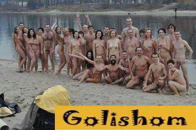 A lot of nudists in different places photos