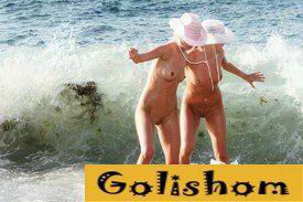 Naked girls at the sea
