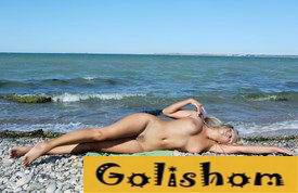 Beautiful nudist Polina on Lake Balkhash