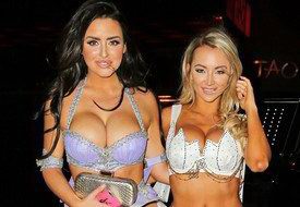 Abigail Ratchford and Lindsay Palace lit up at the party