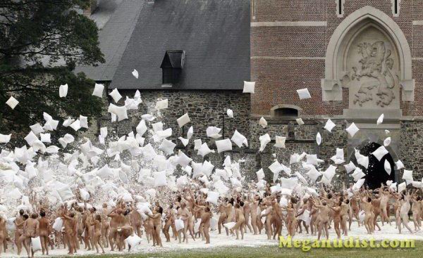 800 people were filmed naked in an old castle