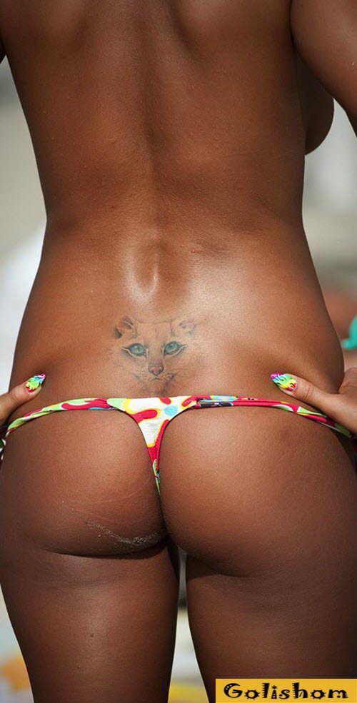 Beautiful buttocks and breasts of nudists
