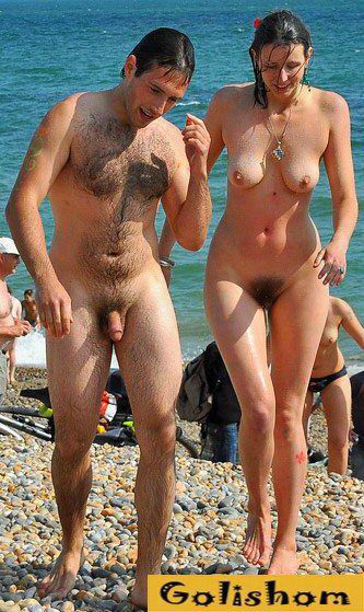 Nudist families relax in pairs photos