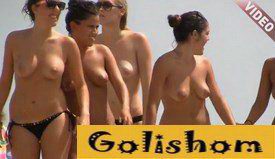 Beautiful French nudists on the beach