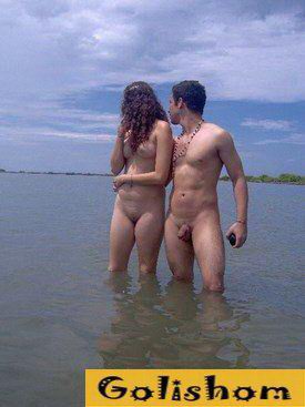 Family nudism husband and wife