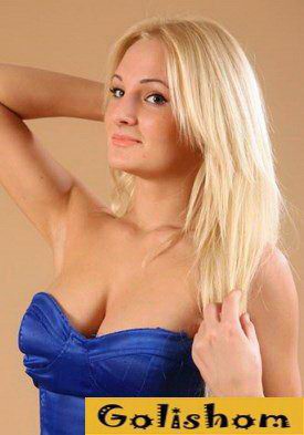 Charming blonde with a big bust