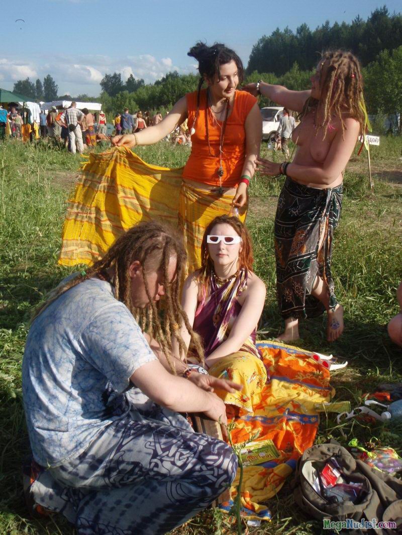 Russian nudists on a picnic