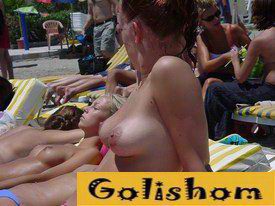 Charming tits of nudists on the beach