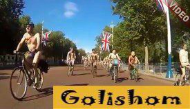 Nudists on bicycles in London