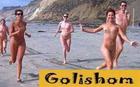 Nudists in all their glory on the beach