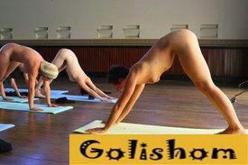 Morning gymnastics of naturists