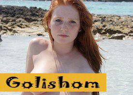 Red-haired naked girls on the beach